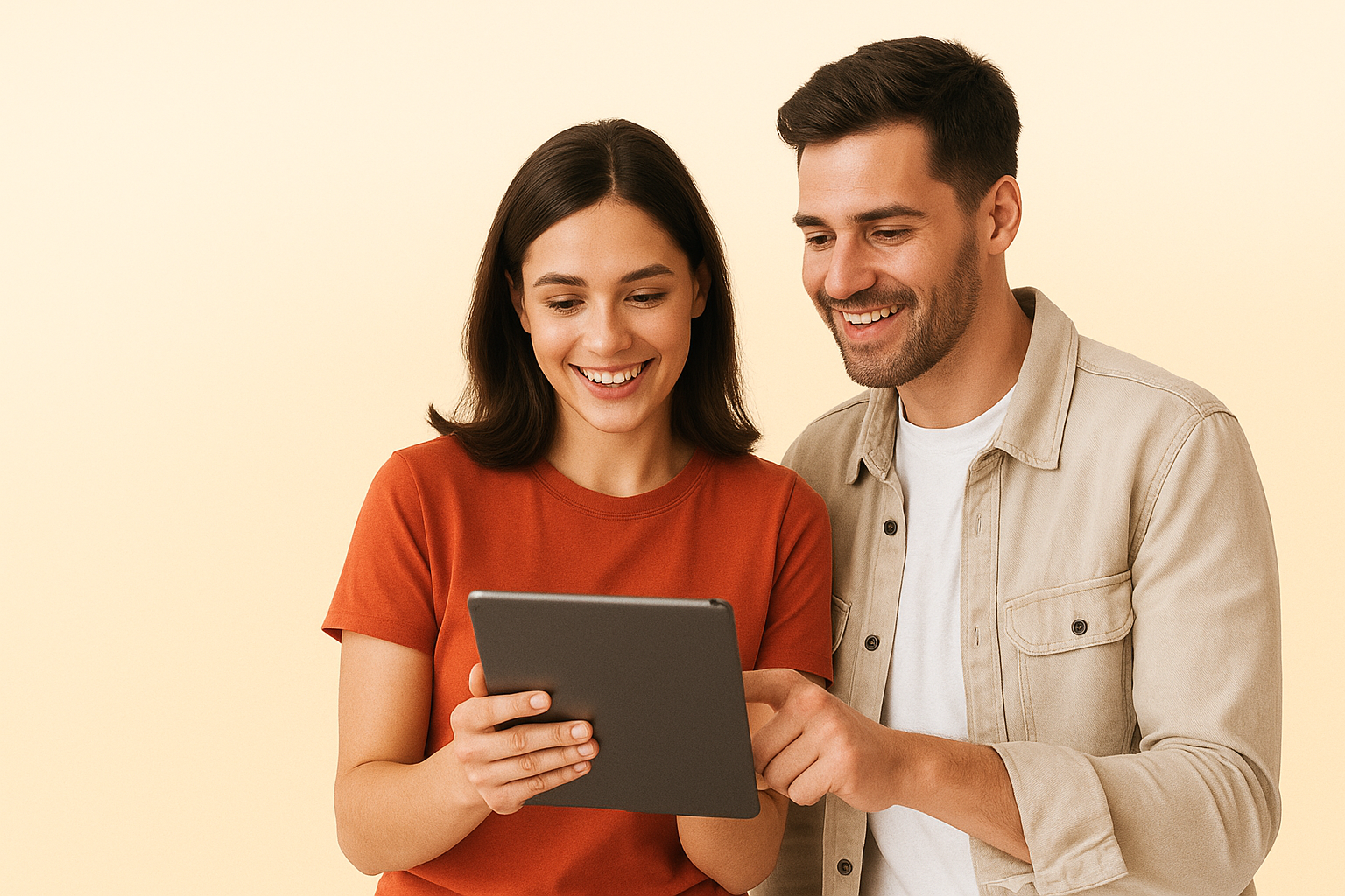 People happily using ArmenianPost on a tablet